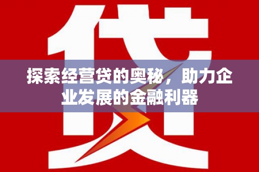 杨陵探索经营贷的奥秘，助力企业发展的金融利器