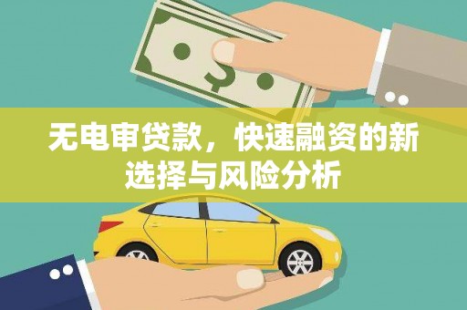 杨陵无电审贷款，快速融资的新选择与风险分析