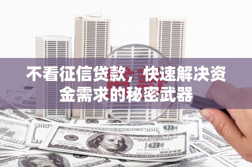 杨陵不看征信贷款，快速解决资金需求的秘密武器