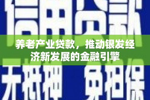 杨陵养老产业贷款，推动银发经济新发展的金融引擎