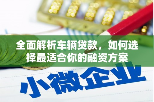 杨陵全面解析车辆贷款，如何选择最适合你的融资方案