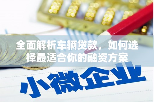杨陵全面解析车辆贷款，如何选择最适合你的融资方案